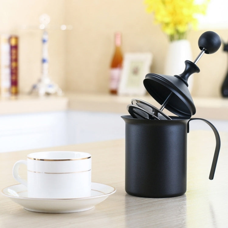 Pump Creamer Stainless Steel Double Mesh Manual Coffee Milk Foam Frothing Pitcher Froth Pump Foamer Cup, 400cc, 800cc – Durable Build, Easy to Use
