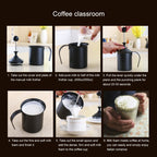 Pump Creamer Stainless Steel Double Mesh Manual Coffee Milk Foam Frothing Pitcher Froth Pump Foamer Cup, 400cc, 800cc – Durable Build, Easy to Use