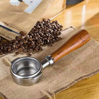 Stainless Steel Coffee Machine Filter Bracket Coffee Bottomless Wooden Handle, Coffee Machine Filter – Non-slip Coffee Machine Filter