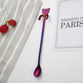 Cute Bear Spoon Long Handle Spoons Coffee Drinking Tools, Cute Bear Cute Bear Purple