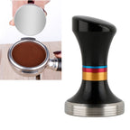 58mm CoffeeTamper Stainless Steel Coffee Powder Hammer Flat Base Powder Press Black