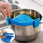 Silicone Pot Filter Kitchen Clip Pot Filter Drain Excess Liquid Drain Pasta Vegetable Cookware – Durable Build, Easy to Use