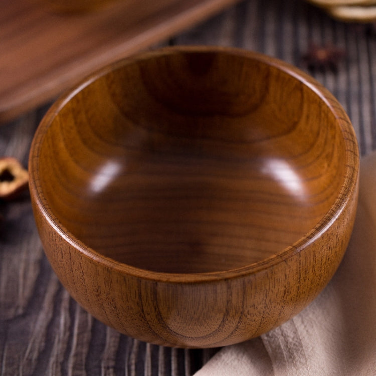 Adult Children Jujube Solid Wood Bowl Soup Noodle Bowl Household Tableware, Diameter 10.5 cm, Diameter 11.5 cm