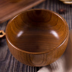 Adult Children Jujube Solid Wood Bowl Soup Noodle Bowl Household Tableware, Diameter 10.5 cm, Diameter 11.5 cm