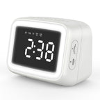 BT-511 Mini LED HD Mirror Bluetooth Speaker, Support 32GB TF Card & 3.5mm AUX & Dual Alarm Clock & Real-time Temperature & Hands-free Calling, White, Pink, Black, Red White