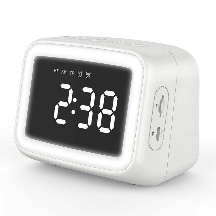 BT-511 Mini LED HD Mirror Bluetooth Speaker, Support 32GB TF Card & 3.5mm AUX & Dual Alarm Clock & Real-time Temperature & Hands-free Calling, White, Pink, Black, Red White