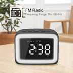 BT-511 Mini LED HD Mirror Bluetooth Speaker, Support 32GB TF Card & 3.5mm AUX & Dual Alarm Clock & Real-time Temperature & Hands-free Calling, White, Pink, Black, Red