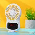 Multifunctional Clock Small Fan Creative Desktop Mini USB Fan, White, Pink, Blue – Durable Build, Easy to Use White