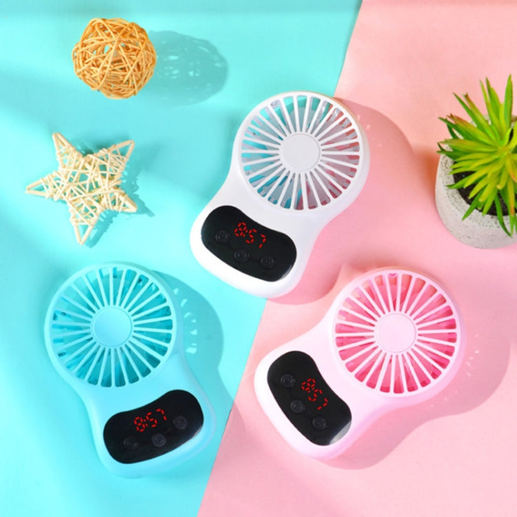 Multifunctional Clock Small Fan Creative Desktop Mini USB Fan, White, Pink, Blue – Durable Build, Easy to Use