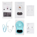 Multifunctional Clock Small Fan Creative Desktop Mini USB Fan, White, Pink, Blue – Durable Build, Easy to Use