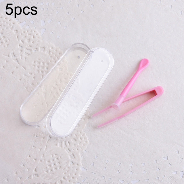5pcs Portable Contact Lens Special Tweezer and Stick Set Travel Kit Red