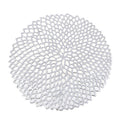 Table Bowl Mats Home Decor Placemat For Dining Table PVC Plastic Hollow Insulation Round Baroque Mediterranean Coaster Pads Silver