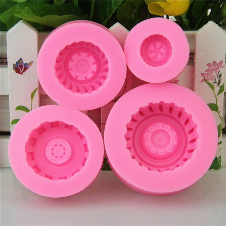 2 PCS DIY Tires Shape Sugar Craft Cake Silicone Mold Fondant Baking Decorating Tools Random Color Delivery, Size 1, Size 2, Size 3, Size 4