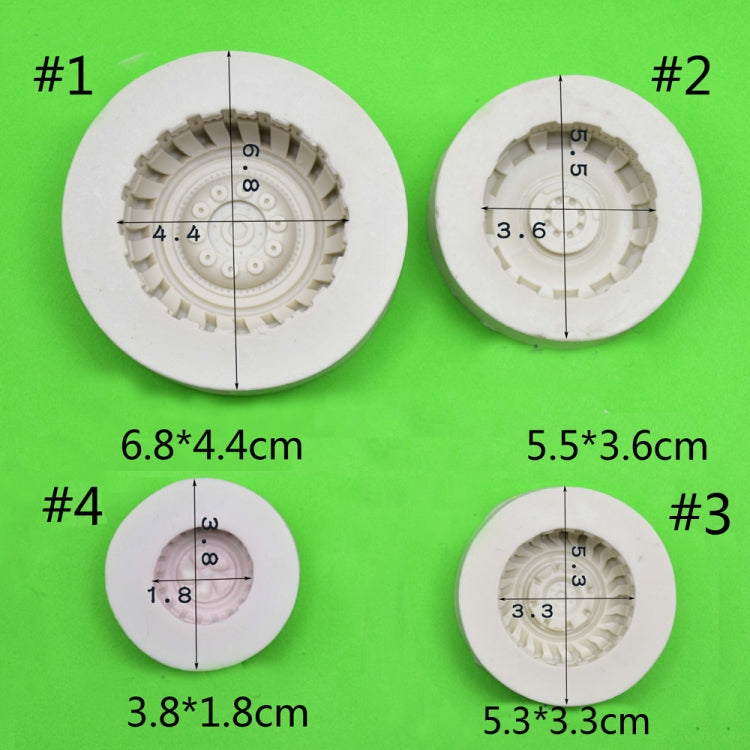 2 PCS DIY Tires Shape Sugar Craft Cake Silicone Mold Fondant Baking Decorating Tools Random Color Delivery, Size 1, Size 2, Size 3, Size 4