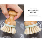 Multifunctional Tool Kitchen Cleaning Brush Wooden Handle Dish Scrubber Pot Pan Dishwasher, Solid wood Brush