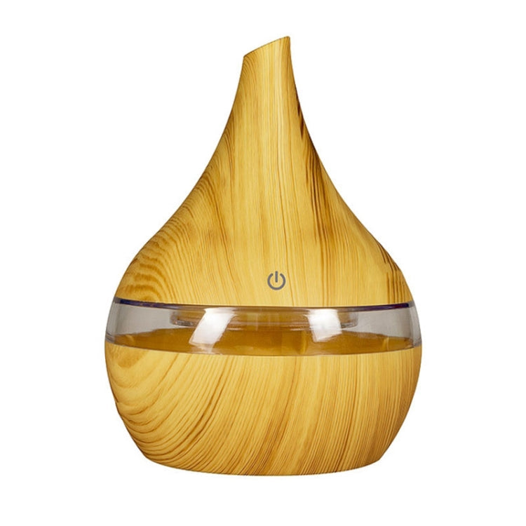 300ml USB Electric Aroma Air Diffuser Wood Ultrasonic Air Humidifier Essential Oil Aromatherapy Cool Mist Maker – Durable Build, Easy to Use Oblique Mouth Light Wood Grain
