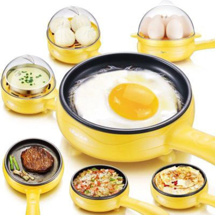 Multifunction Mini Non-Stick Frying Pan Boiler Steamer Cooker Poached Eggpot, Yellow single frying pan + wooden shovel, Pink single frying pan + wooden shovel, Blue single frying pan + wooden shovel, Yellow single layer package + wooden shovel... –...