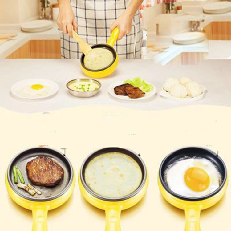 Multifunction Mini Non-Stick Frying Pan Boiler Steamer Cooker Poached Eggpot, Yellow single frying pan + wooden shovel, Pink single frying pan + wooden shovel, Blue single frying pan + wooden shovel, Yellow single layer package + wooden shovel... –...