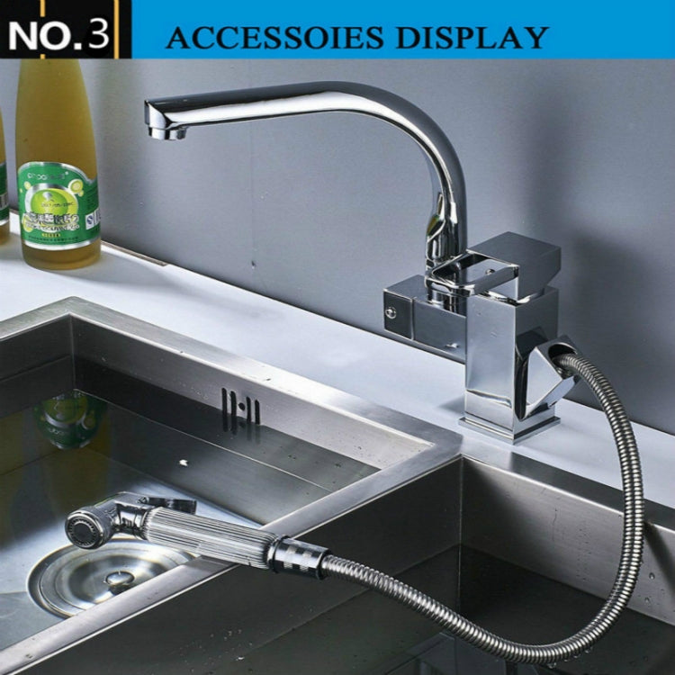 Kitchen Faucet Mixer Tap Single Handle Two Swivel Spouts Hot Cold Water Tap Pull Out Flushing Spray Tap, Low – Durable Build, Easy to Use