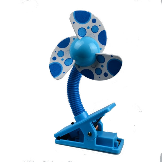 Baby Crib Stroller Fan Mini Portable Clip USBCharging Dormitory Office Small Electric Fan Blue