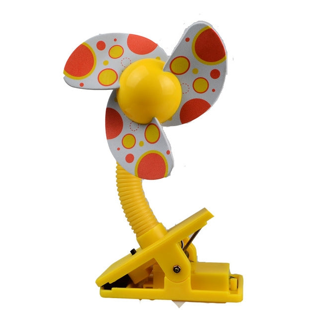 Baby Crib Stroller Fan Mini Portable Clip USBCharging Dormitory Office Small Electric Fan – Durable Build, Easy to Use Yellow