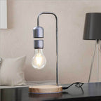 16W Magnetic Levitation Decoration Technology Toy Bend LED Floating Bulb Home Table Lamp, Black Black