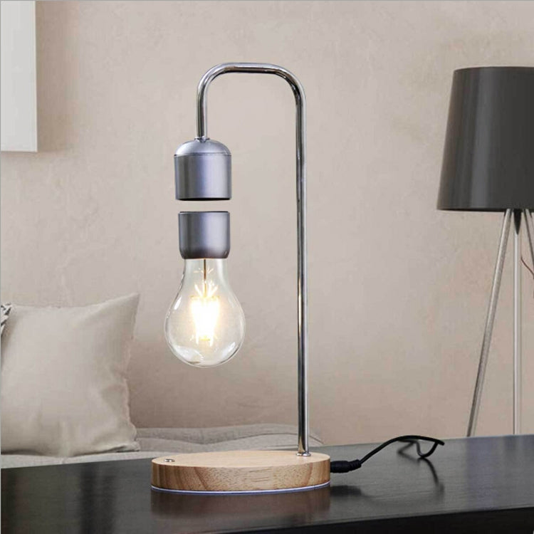 16W Magnetic Levitation Decoration Technology Toy Bend LED Floating Bulb Home Table Lamp, Black Black