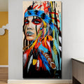 Modern Wall Art Prints Coloful Girl Feathered Women Canvas Painting For Living Room Home Decor, 30x45cm, 40X60cm, 50X70cm, 40X80cm 30x45cm