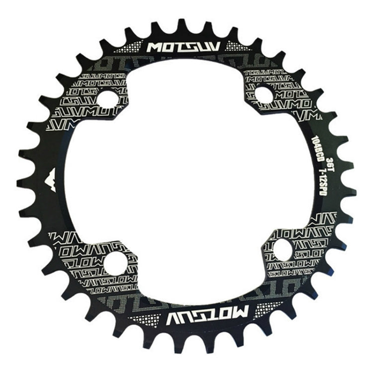 MOTSUV Round Narrow Wide Chainring MTB Bicycle 104BCD Tooth Plate Parts, Disk 32T, Disk 34T, Disk 36T, Disk 38T, Elliptic plate 32T Disk 32T Black