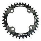 MOTSUV Round Narrow Wide Chainring MTB Bicycle 104BCD Tooth Plate Parts, Disk 32T, Disk 34T, Disk 36T, Disk 38T, Elliptic plate 32T Disk 32T Black