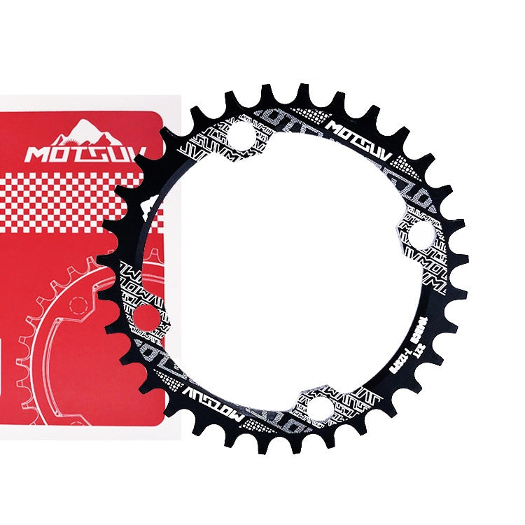 MOTSUV Round Narrow Wide Chainring MTB Bicycle 104BCD Tooth Plate Parts, Disk 32T, Disk 34T, Disk 36T, Disk 38T, Elliptic plate 32T
