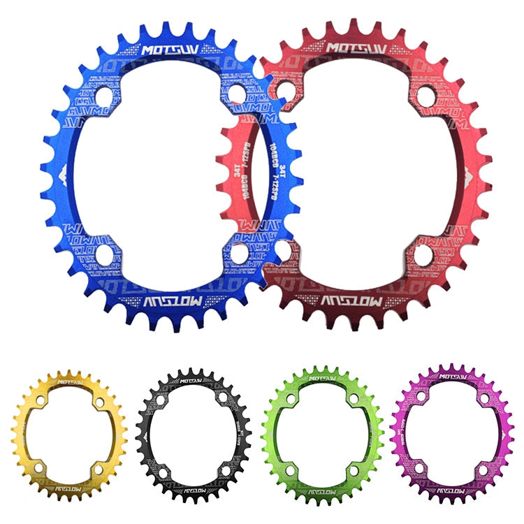 MOTSUV Round Narrow Wide Chainring MTB Bicycle 104BCD Tooth Plate Parts, Elliptic plate 34T, Elliptic plate 36T, Elliptic plate 38T