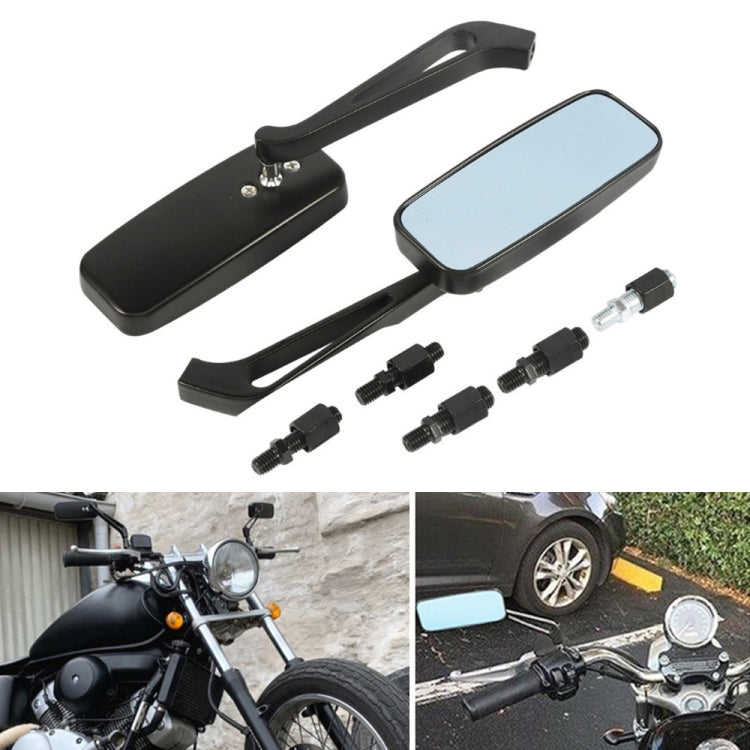 Anti-glare Square Aluminum Motorcycle Modified Rearview Mirror, White Mirror, Anti-glare Anti-glare