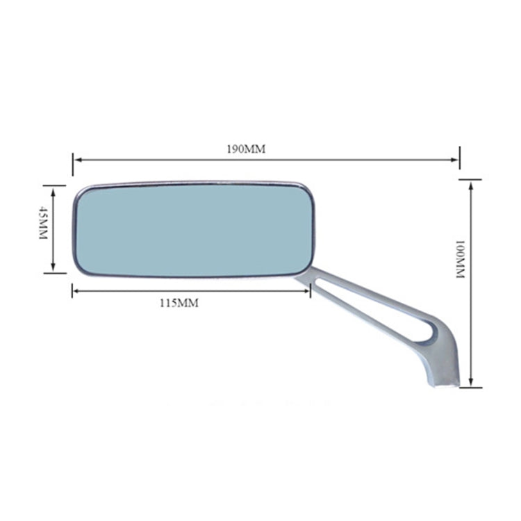 Anti-glare Square Aluminum Motorcycle Modified Rearview Mirror, White Mirror, Anti-glare