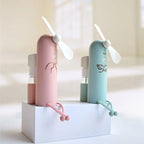 Creative Mobile Phone Bracket Cartoon Spray Mini Fan Portable Usb Fan
