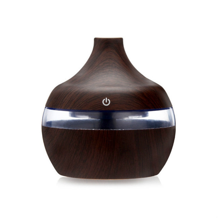 300ML Waterdrop Shape USB Wood Grain Aromatherapy Air Purifier Mute Humidifier, Deep Wood Grain Deep Wood Grain