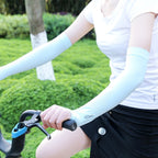 Long Ice Silk Sunscreen Sleeves Cycling Driving Outdoor UV Arm Oversleeve, Length: 38cm, Ice Silk Arm Oversleeve (White), Ice Silk Arm Oversleeve (Black), Ice Silk Arm Oversleeve (Gray), Ice Silk Arm Oversleeve (Blue), Ice Silk Arm Oversleeve...