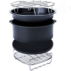5 in 1 Fryer Accessory Set Multifunctional Air Fryer Set Grill Pizza Pan, 5 in 1 Set