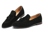 Men Leather Shoes Suede Tassels Slip-on Peas Shoes, 43, 37, 38, 39, 40, 41, 42, 44, 45, 46, 47, 48