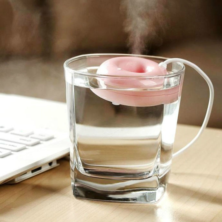 Donut Shape Mini USB Air Humidifier Aroma Diffuser Purifier, Donut Shape Blue, Donut Shape Pink, Donut Shape White – Waterproof Donut Shape Pink Pink