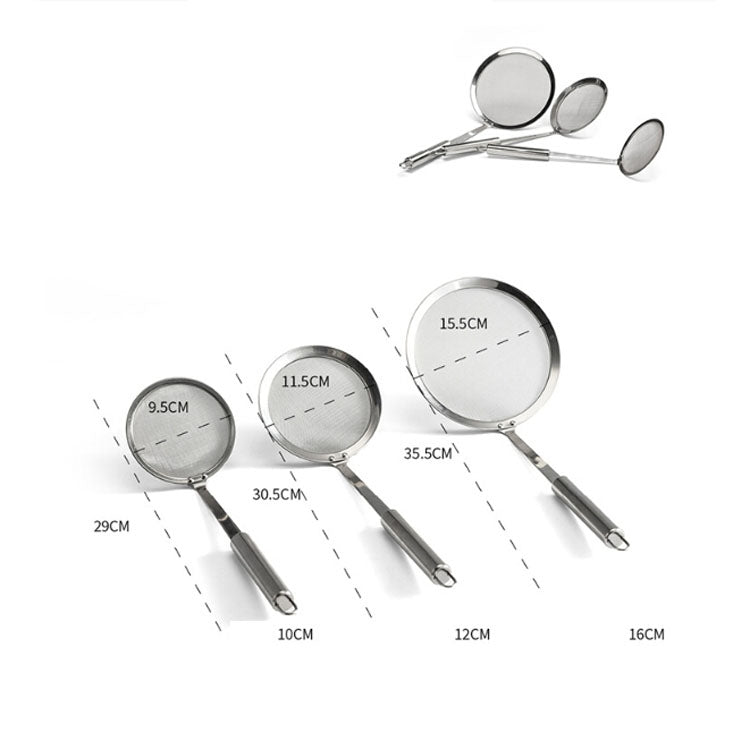 Stainless Steel Fruit Juice Soy Milk Oil Case Hot Pot Flour Dregs Filter Grease Leak, 10cm, 12cm, 16cm – Durable Build, Easy to Use