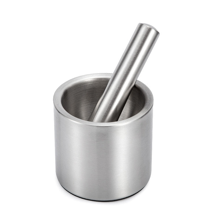 304 Stainless Steel Smashed Garlic Masher Sputum Pot Garlic Pot Home Manual Stone Scorpion Grinder, Column Type Garlic Casserole Column Type Garlic Casserole