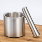 304 Stainless Steel Smashed Garlic Masher Sputum Pot Garlic Pot Home Manual Stone Scorpion Grinder, Column Type Garlic Casserole