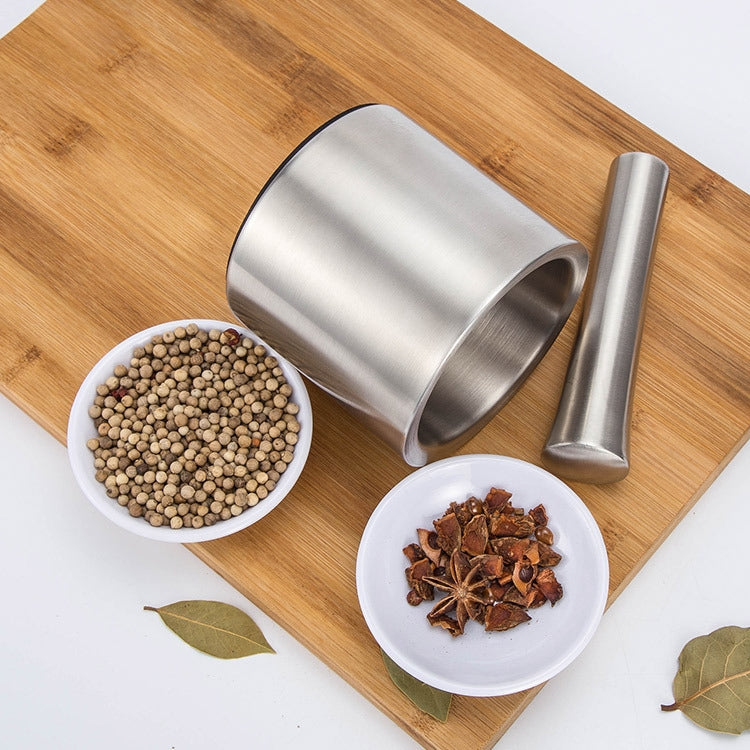 304 Stainless Steel Smashed Garlic Masher Sputum Pot Garlic Pot Home Manual Stone Scorpion Grinder, Column Type Garlic Casserole