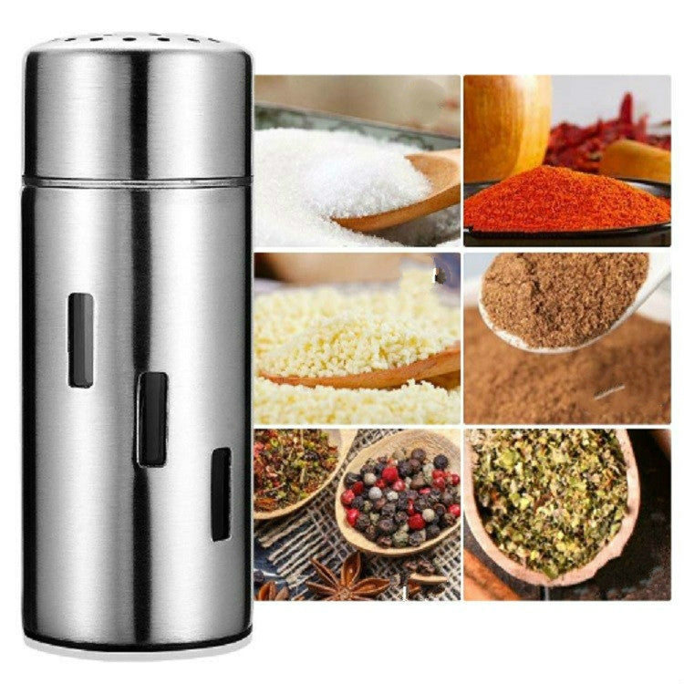 Stainless Steel Sauce Jars Chili Jars Barbecue Condiments Box Seasoning Jar Set, Small Hole, Large Hole, Mesh Hole Small Hole
