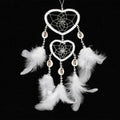 Dreamcatcher Pendant Up And Down Double Ring Peach Heart Dream Catcher White