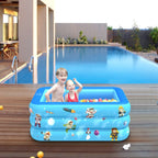 Household Indoor and Outdoor Aerospace Pattern Baby Square Inflatable Swimming Pool, 120 x 85 x 35cm 120 x 85 x 35cm