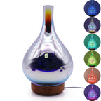 STB-XB10 3D Fireworks 7 Colors LED Night Light Air Humidifier Aroma Essential Oil Diffuser Mist Maker, US Plug, EU Plug, UK Plug, AU Plug US Plug Dark Wood Grain
