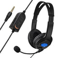 Bilateral Large Headphones PS4 Host Internet Voice Chat Headset for PS4, Large Headphones Large Headphones