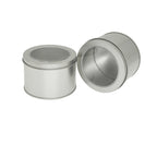 Deep Round Skylight Transparent Window Top Cover Tin Box Food Tea Can Baking Cake Box, 9cm x 9cm x 6cm 9cm x 9cm x 6cm Silver